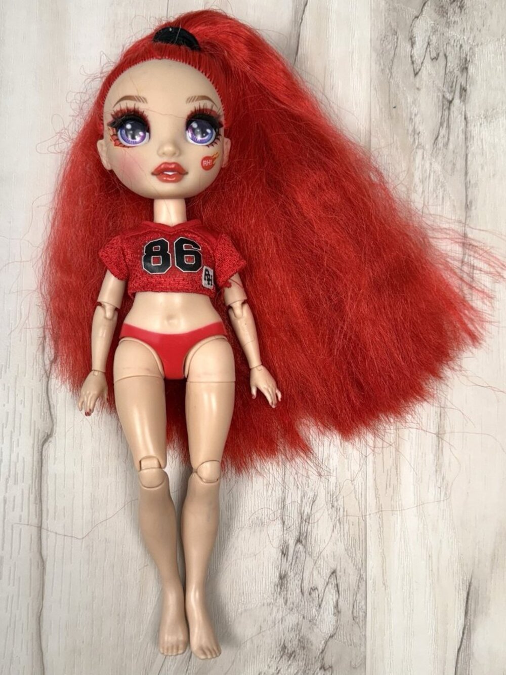 2019 MGA Rainbow High Cheer RUBY ANDERSON Red 11" Fashion Doll w/ Shirt Only